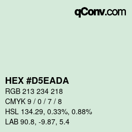 カラーコード: HEX #D5EADA | qconv.com