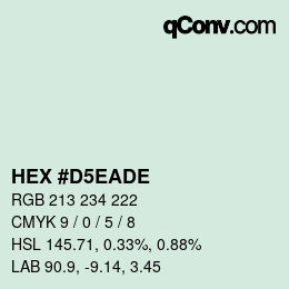 Color code: HEX #D5EADE | qconv.com