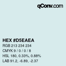 Color code: HEX #D5EAEA | qconv.com