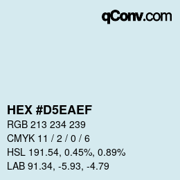 Color code: HEX #D5EAEF | qconv.com