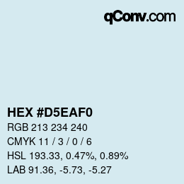 Color code: HEX #D5EAF0 | qconv.com