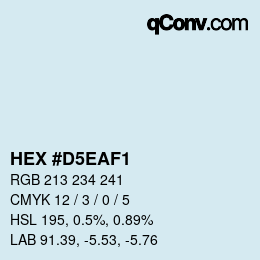 Color code: HEX #D5EAF1 | qconv.com