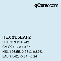 Color code: HEX #D5EAF2 | qconv.com