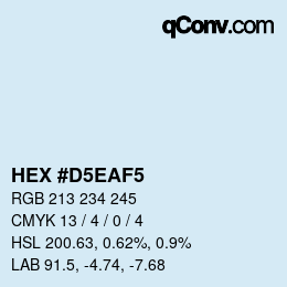 カラーコード: HEX #D5EAF5 | qconv.com