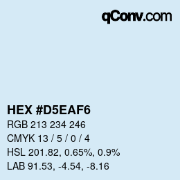 Color code: HEX #D5EAF6 | qconv.com
