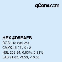 カラーコード: HEX #D5EAFB | qconv.com