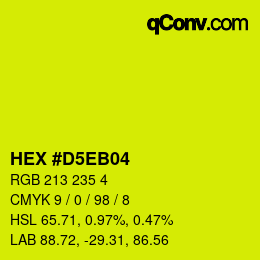 カラーコード: HEX #D5EB04 | qconv.com