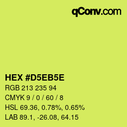 Farbcode: HEX #D5EB5E | qconv.com