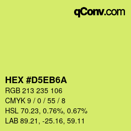 Color code: HEX #D5EB6A | qconv.com