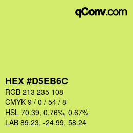 Color code: HEX #D5EB6C | qconv.com