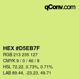 カラーコード: HEX #D5EB7F | qconv.com