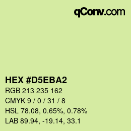 Color code: HEX #D5EBA2 | qconv.com