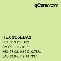 カラーコード: HEX #D5EBA2 | qconv.com