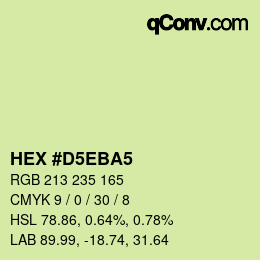 颜色代码: HEX #D5EBA5 | qconv.com