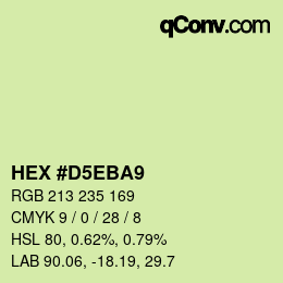 カラーコード: HEX #D5EBA9 | qconv.com