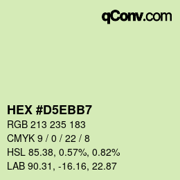 Color code: HEX #D5EBB7 | qconv.com