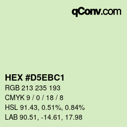 Color code: HEX #D5EBC1 | qconv.com