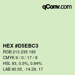Color code: HEX #D5EBC3 | qconv.com