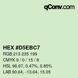 Color code: HEX #D5EBC7 | qconv.com