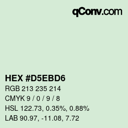 Color code: HEX #D5EBD6 | qconv.com