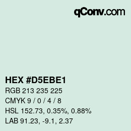 Color code: HEX #D5EBE1 | qconv.com