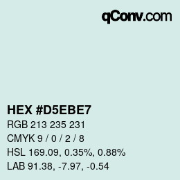 Color code: HEX #D5EBE7 | qconv.com