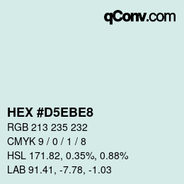 Color code: HEX #D5EBE8 | qconv.com