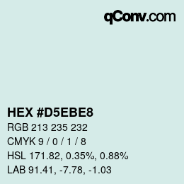 Color code: HEX #D5EBE8 | qconv.com