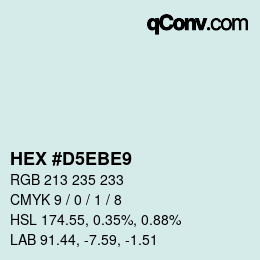 Color code: HEX #D5EBE9 | qconv.com