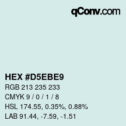 カラーコード: HEX #D5EBE9 | qconv.com