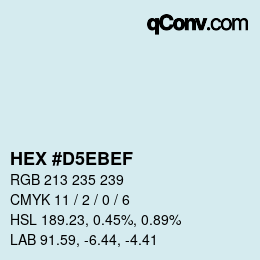 Color code: HEX #D5EBEF | qconv.com