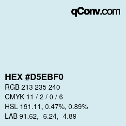 Color code: HEX #D5EBF0 | qconv.com