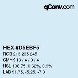 Color code: HEX #D5EBF5 | qconv.com