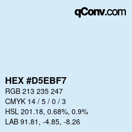 Color code: HEX #D5EBF7 | qconv.com