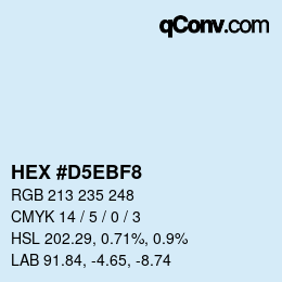 カラーコード: HEX #D5EBF8 | qconv.com