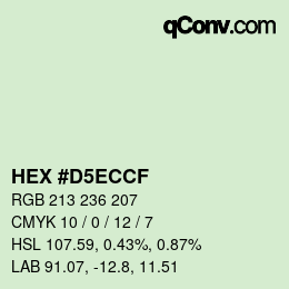 Color code: HEX #D5ECCF | qconv.com