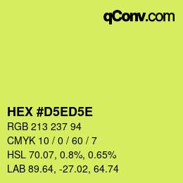 Color code: HEX #D5ED5E | qconv.com