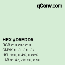 カラーコード: HEX #D5EDD5 | qconv.com