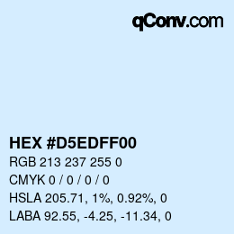 Color code: HEX #D5EDFF00 | qconv.com