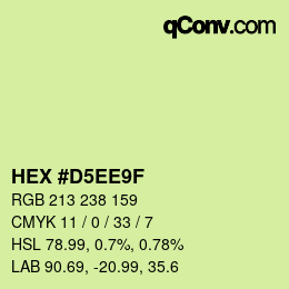カラーコード: HEX #D5EE9F | qconv.com