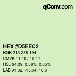 Farbcode: HEX #D5EEC2 | qconv.com