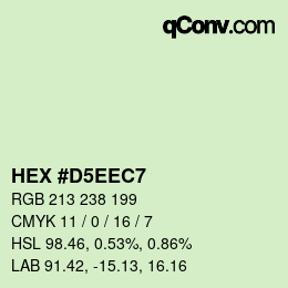 カラーコード: HEX #D5EEC7 | qconv.com