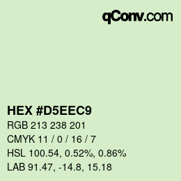 カラーコード: HEX #D5EEC9 | qconv.com