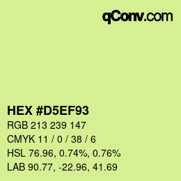 Color code: HEX #D5EF93 | qconv.com