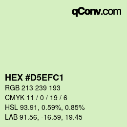 Color code: HEX #D5EFC1 | qconv.com