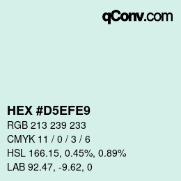 Color code: HEX #D5EFE9 | qconv.com