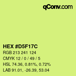 Color code: HEX #D5F17C | qconv.com