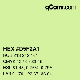 颜色代码: HEX #D5F2A1 | qconv.com