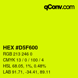 颜色代码: HEX #D5F600 | qconv.com