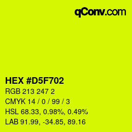 Color code: HEX #D5F702 | qconv.com